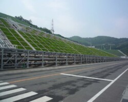 コンクリート法枠 常緑キリンソウ袋方式販売緑化計画研究所のり枠緑化施工事例